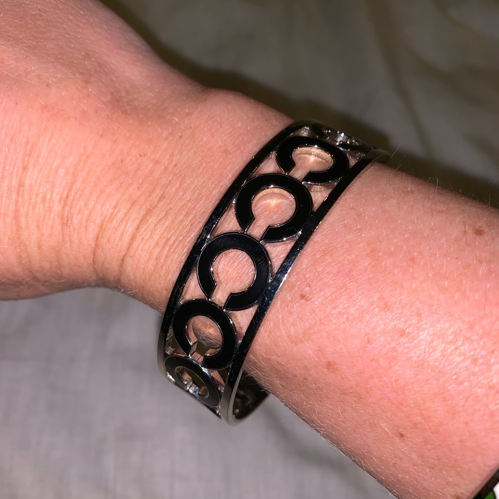 Coach Black signature bangle bracelet